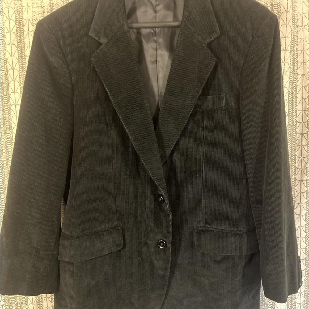 Source Unknown Black Corduroy Sport Coat - Two-Button Blazer